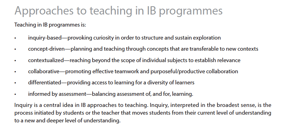 IB MYP Approaches to teaching