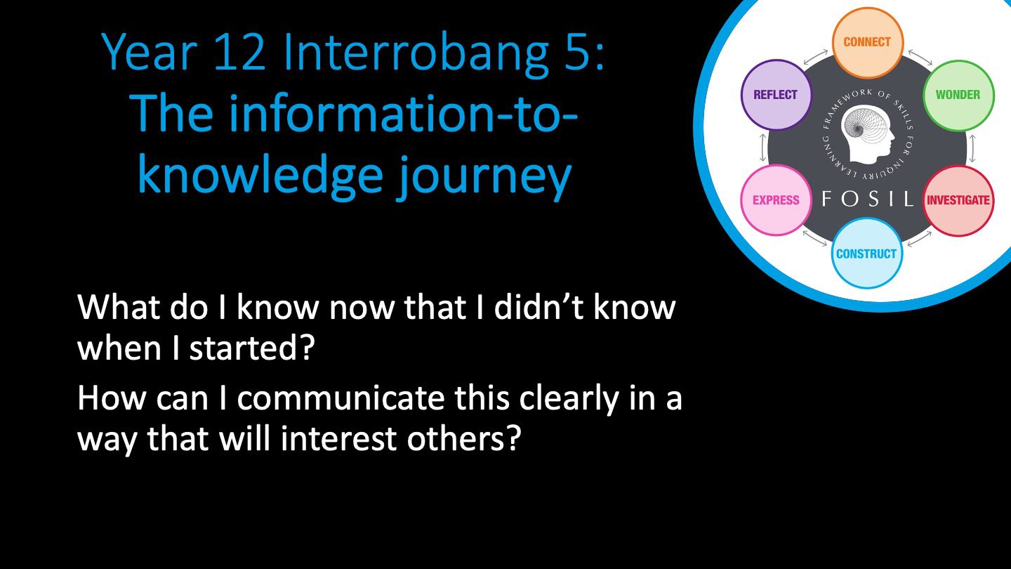 Interrobang 5: The information to knowledge journey